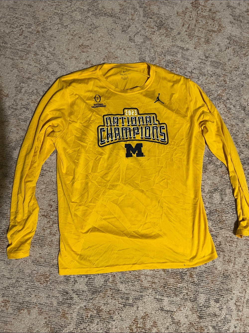 Jordan Men's Michigan Wolverines Long-Sleeve 'National Champions' shirt